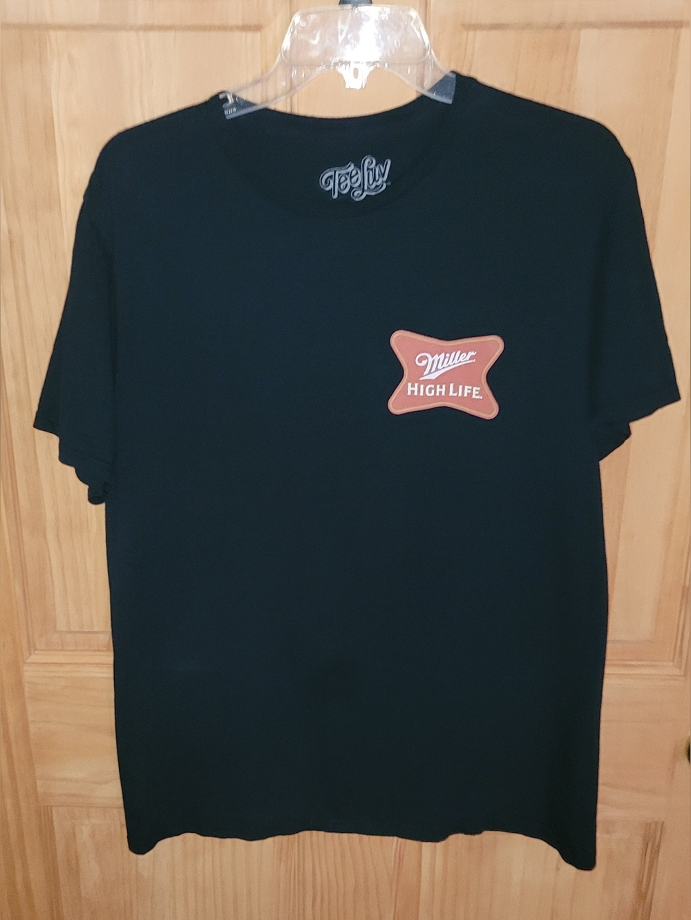 Womens Tee Luv Miller High Life Black T-Shirt. Size Large